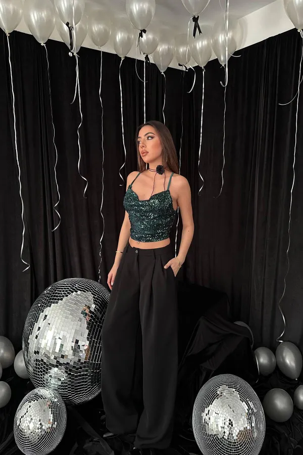 Wholesale Emerald Strappy Degaje Blouse