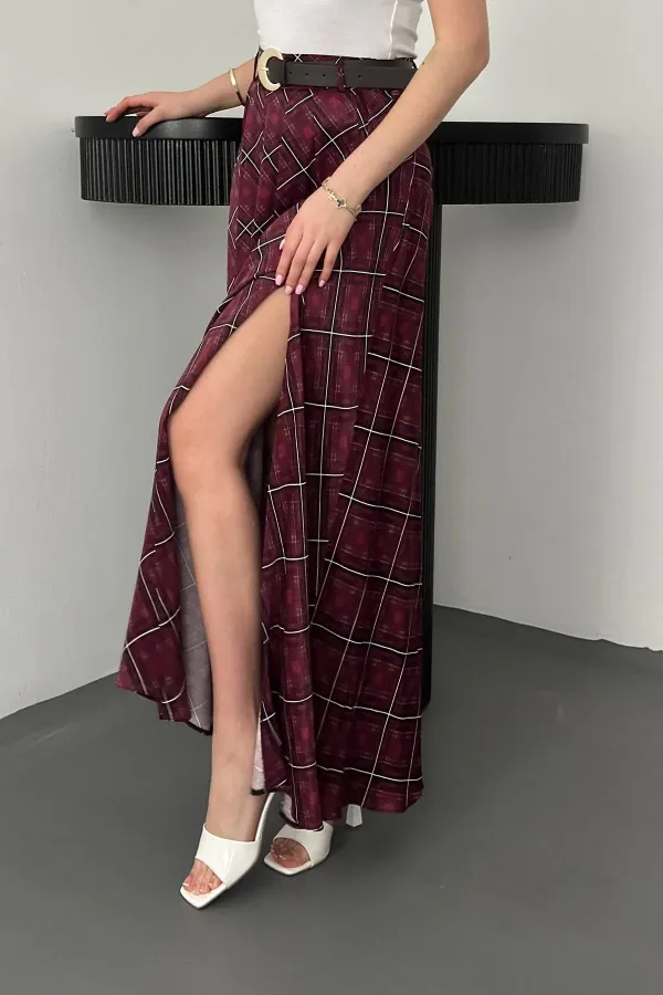 Jupe à carreaux prune en gros