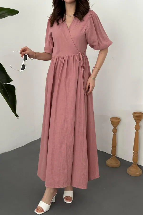 Wholesale Powder Muslin Long Dress