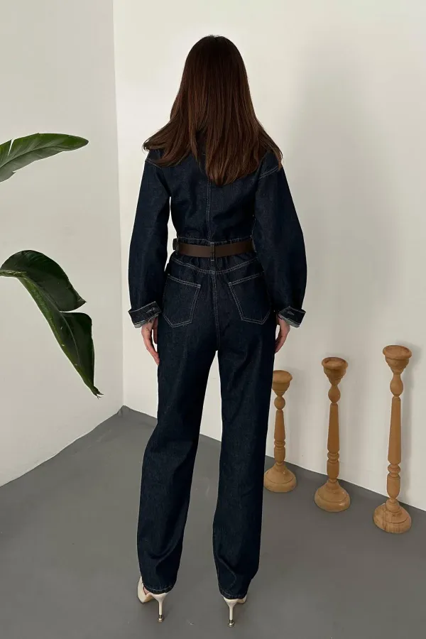 Wholesale Navy Blue Denim Overalls