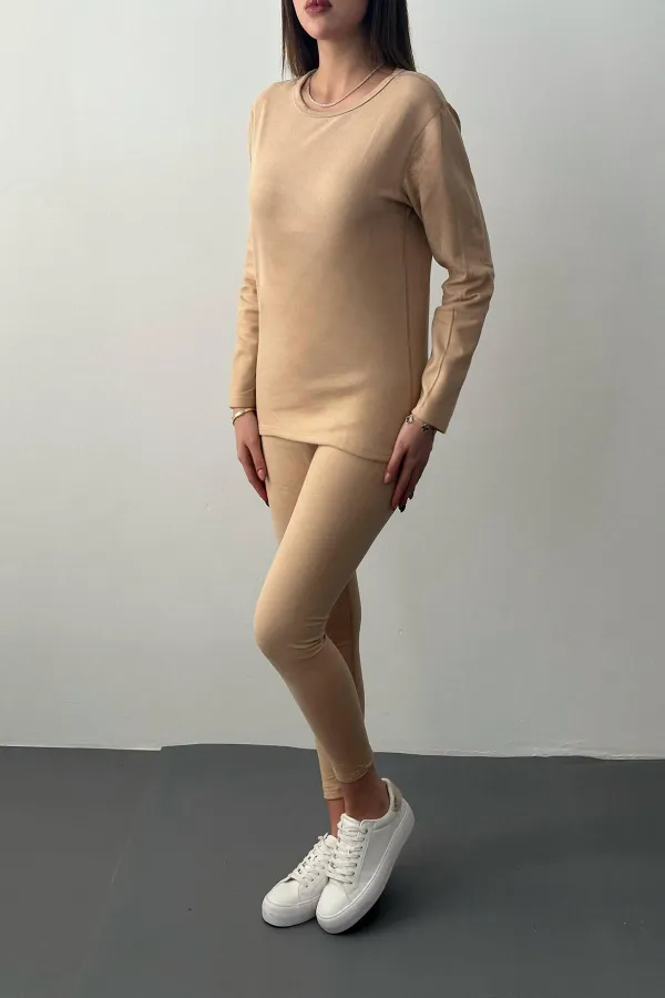 Toptan Bej Çift Taraflı Termal Takım