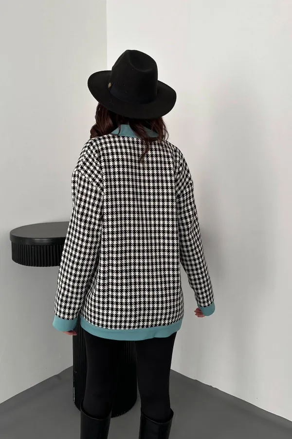 Cardigan pied-de-poule garni Black Atlas en gros