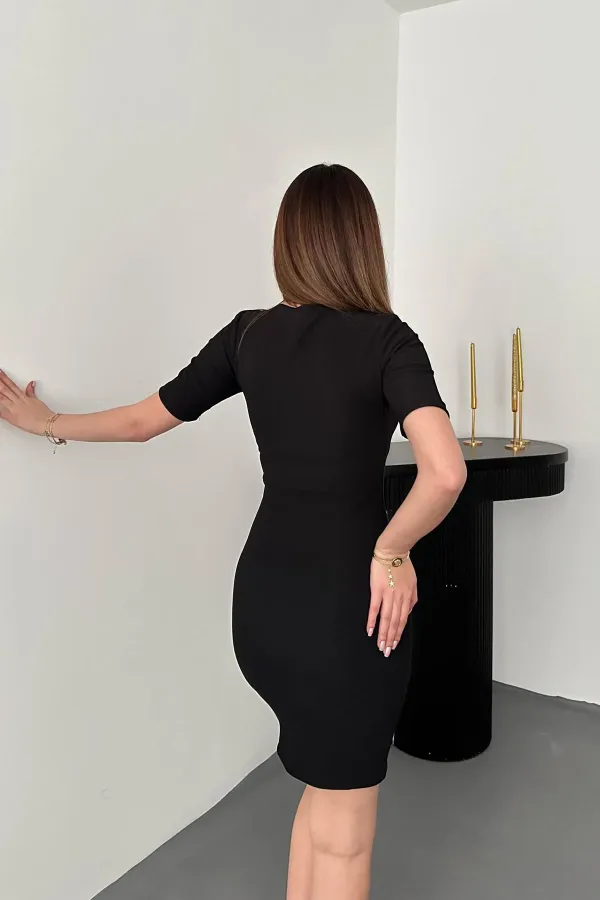 Robe ottomane noire zippée en gros