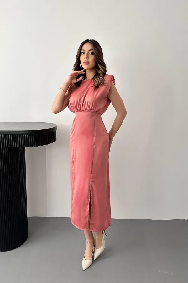 Robe Helen fendue avec jupe poudreuse en gros