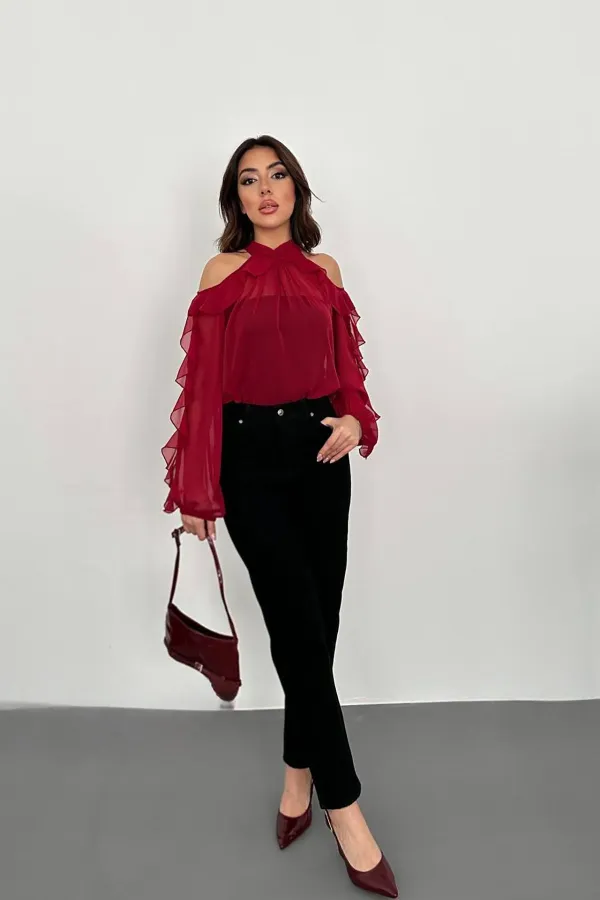 Toptan Siyah Boru Paça Jeans Pantolon