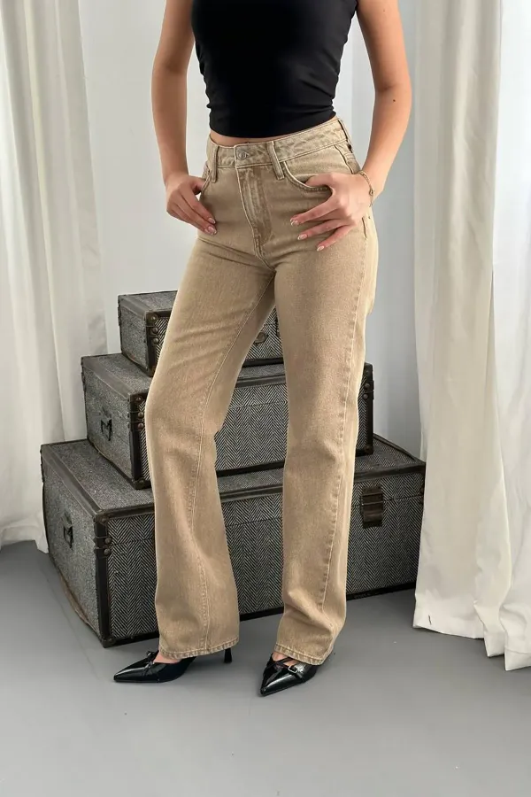 Jeans Straightmania en vison en gros