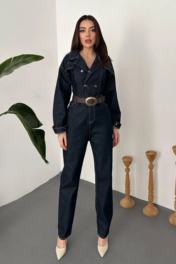 Wholesale Navy Blue Denim Overalls