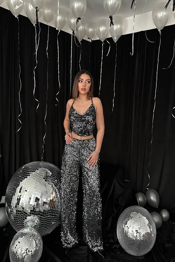 Chemisier Degaje à bretelles argentées en gros