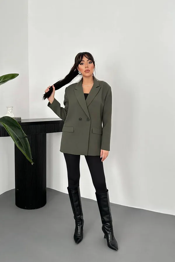 Veste blazer kaki en gros