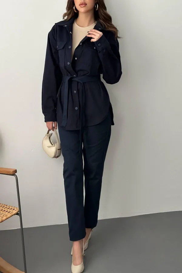 Toptan Lacivert Gabardin Takım