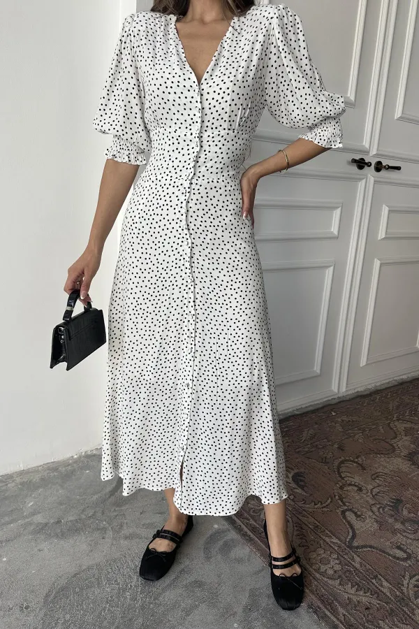 Robe Gipel blanche à dos et taille en gros
