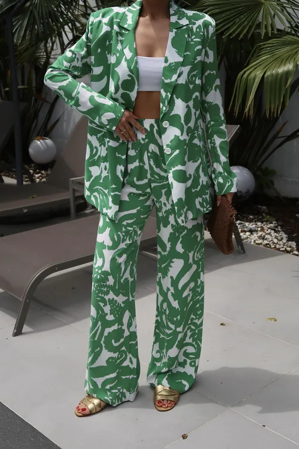 Ensemble veste et pantalon verts en gros