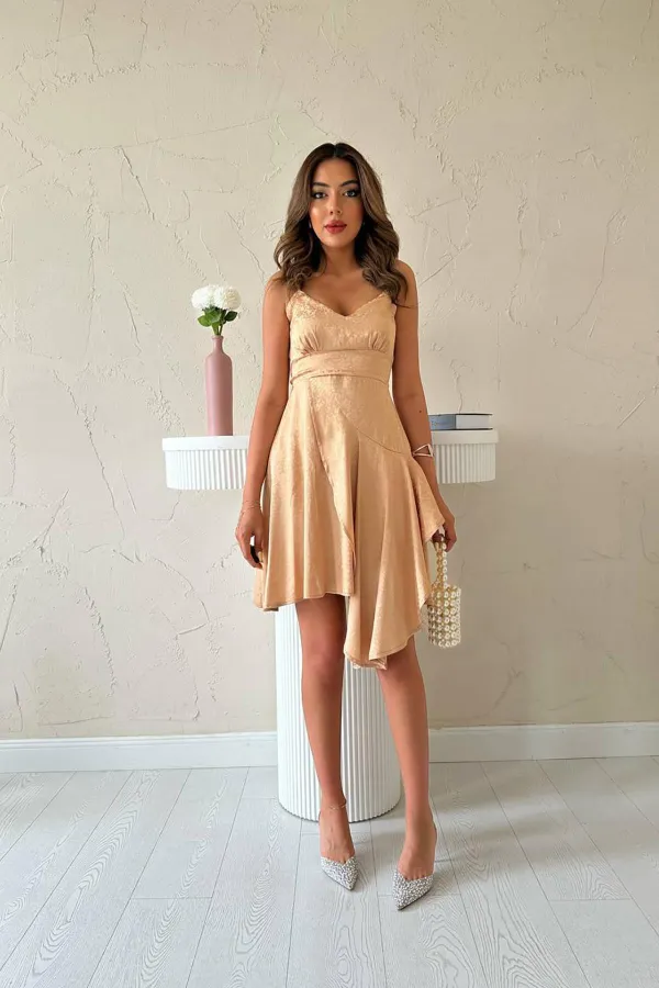 Robe asymétrique en jacquard de vison en gros