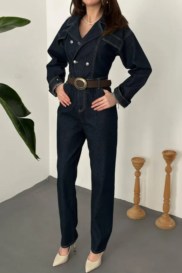 Wholesale Navy Blue Denim Overalls