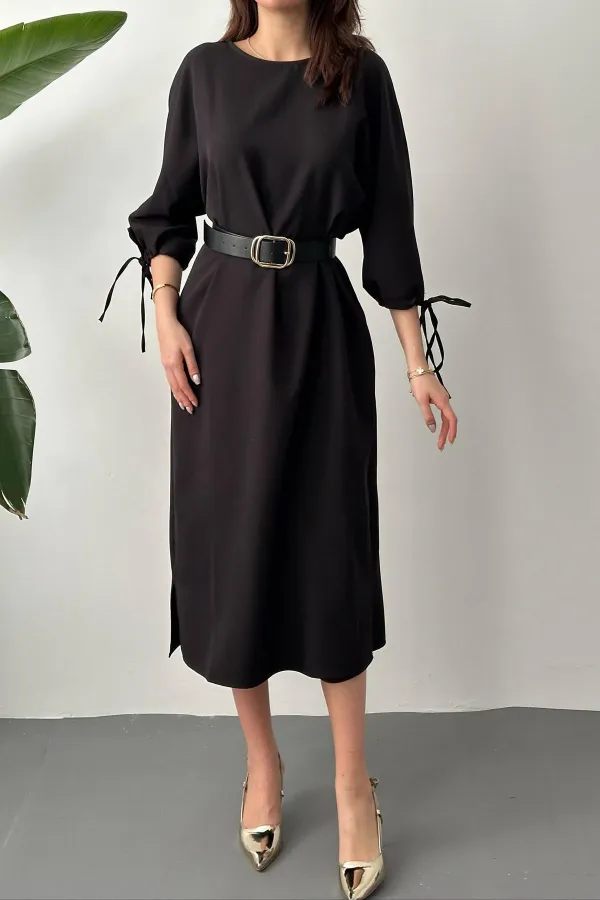 Robe fendue noire Topshop en gros