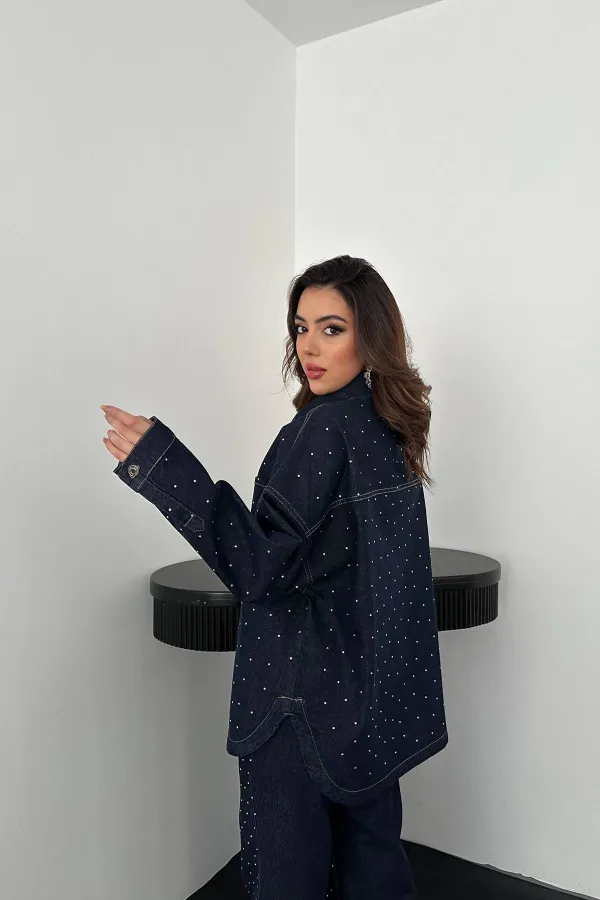 Ensemble chemise et pantalon en denim Blue Stone en gros