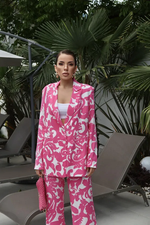 Ensemble veste et pantalon fuchsia en gros