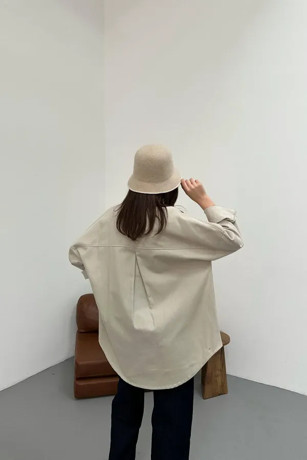 Chemises en gabardine beige en gros