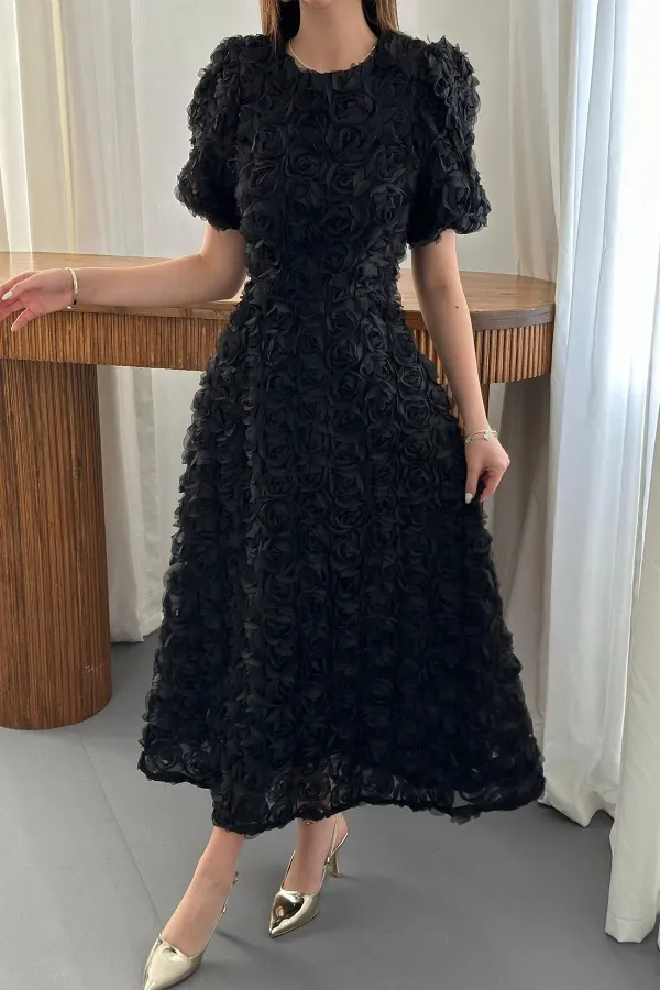 Wholesale Black Rose Dress