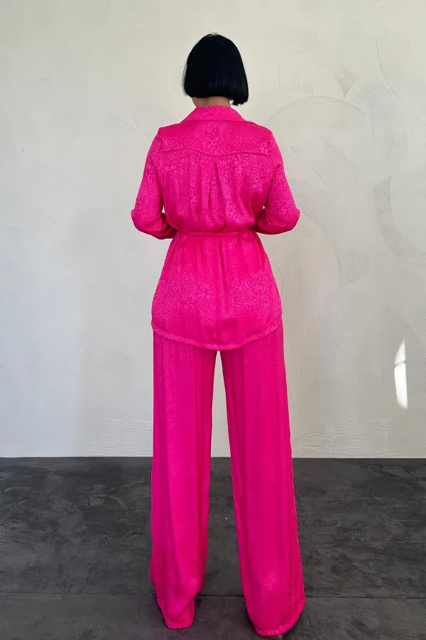 Ensemble de biais jacquard fuchsia en gros