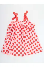 Puantiyeli Fırfırlı Kız Çocuk Elbise