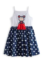 Robe bleu marine à pois Lily pour fille