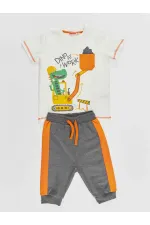Dino At Work Boys' T-shirt and Capri Shorts Set