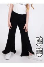 Pantalon de survêtement noir à volants pour filles