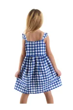 Yıldız Kedi Kız Çocuk Ekose Elbise