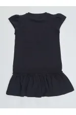 Robe bleu marine en coton « Rêve de glace » pour fille