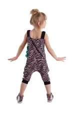 Zebra Ruffled Girl's Jumpsuit