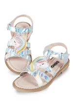 Tek boynuzlu at kız çocuk sandaleti