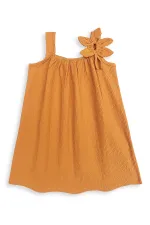 Robe jaune à manches fleuries pour fille