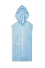 Mavi Kapüşonlu Unisex Bornoz