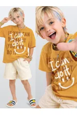 Ensemble t-shirt et short « Je peux » pour garçon