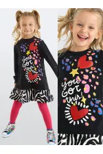 Robe de fille à motif zèbre et cœur