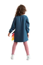 Renkli Unicorn Kız Çocuk Dokuma Elbise