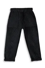 Pantalon en velours côtelé noir pour garçon