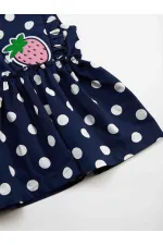 Puanlı Çilek Kız Bebek Poplin Elbise