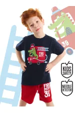 İtfaiyeci Timsah Erkek Çocuk T-Shirt Şort Takım