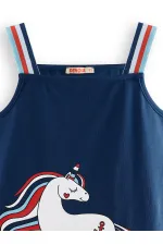 Denizci Unicorn Lacivert Kız Çocuk Elbise