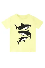 Sharks Erkek Çocuk T-shirt Kapri Şort Takım