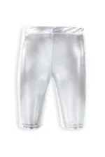 Girls' Knee-High Silver Shiny Leggings