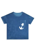 Çapa Erkek Çocuk Mavi Havlu Şort T-shirt Takım