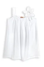 Robe blanche à manches fleuries pour fille