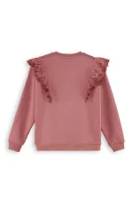 Ruffled Girl's Rose Pink Tracksuit Set