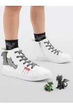 Ejderha Erkek Çocuk Beyaz Spor Ayakkabı Spor Ayakkabı
