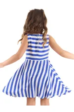 Robe de demoiselle d'honneur rayée à motif coquelicot