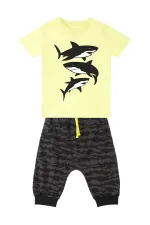 Sharks Erkek Çocuk T-shirt Kapri Şort Takım
