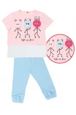 Hayat Eğlencelidir Kız Çocuk T-shirt Tayt Takım